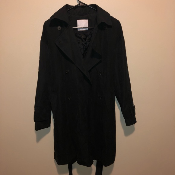 Samsoe Samsoe Black Kaya Trench Coat jacket - Picture 12 of 13